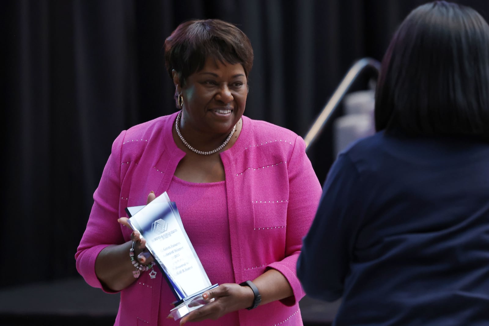 Gail Forest was awarded the Great Futures award during The Boys & Girls Club of Dayton's fifth annual Spark Great Futures fundraiser Thursday, Oct. 23, 2025 at Dayton Arcade. The signature event, sponsored by CareSource, celebrates the power of mentorship, leadership, and community while shining a spotlight on the transformational impact of the Boys & Girls Club of Dayton. WNBA Stars Kelsey Mitchell and Sophie Cunningham were special guests for the event. NICK GRAHAM/STAFF