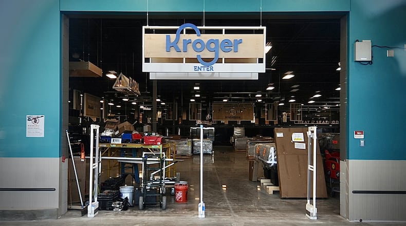 Construction is almost completely on the new Kroger store in Riverside on Woodman Avenue. MARSHALL GORBY \STAFF