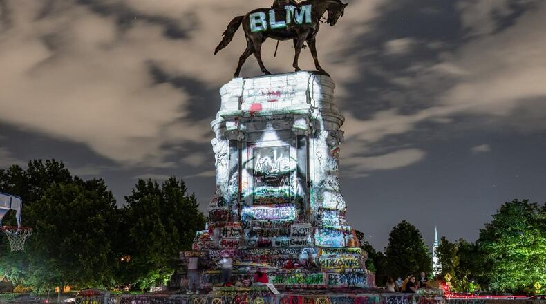 "George Floyd Projection, Richmond, Virginia, 2020" by photographer Kris Graves.