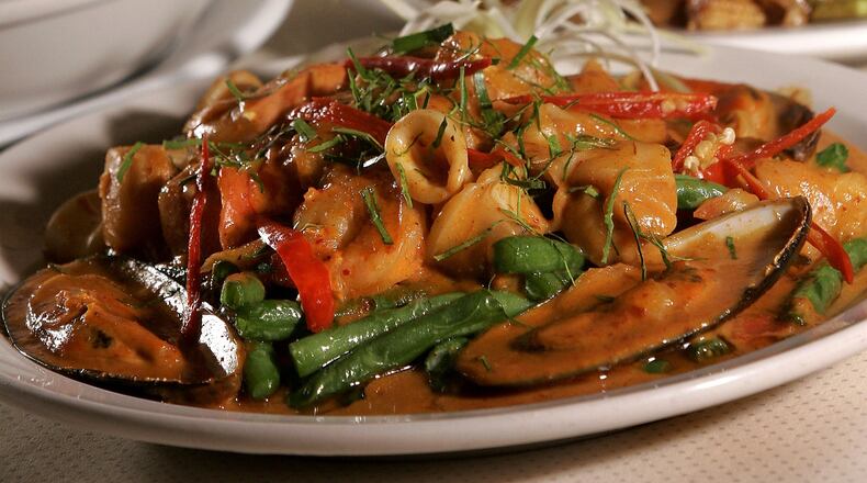 Panang curry with seafood from Thai 9 located in Dayton's Oregon District. Staff photo by Lisa Powell