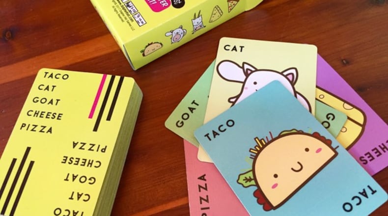Taco Cat Goat Cheese Pizza is a high-energy party game for all ages. The game was designed by Dayton-area game designer Dave Campbell and is currently seeking funding on its Kickstarter page. CONTRIBUTED PHOTO