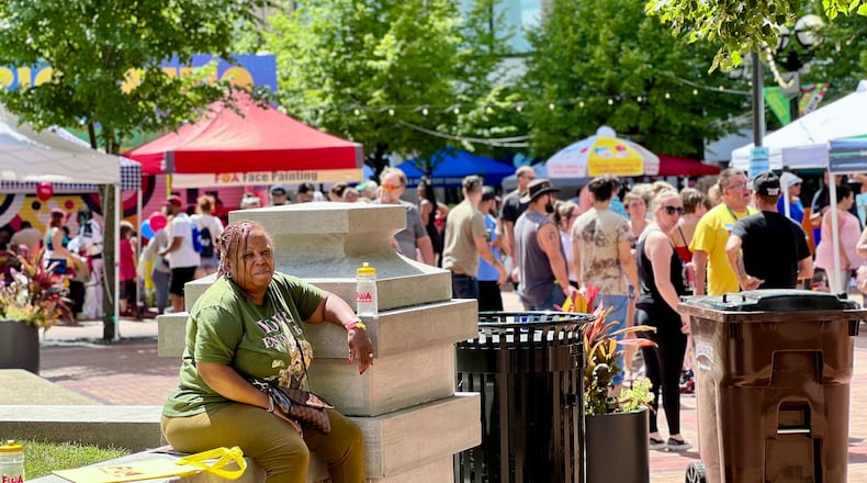 More than a dozen vendors gathered Sunday afternoon, serving both information and treats to attendees of the annual Rally 4 Recovery in downtown Dayton. AIMEE HANCOCK/STAFF