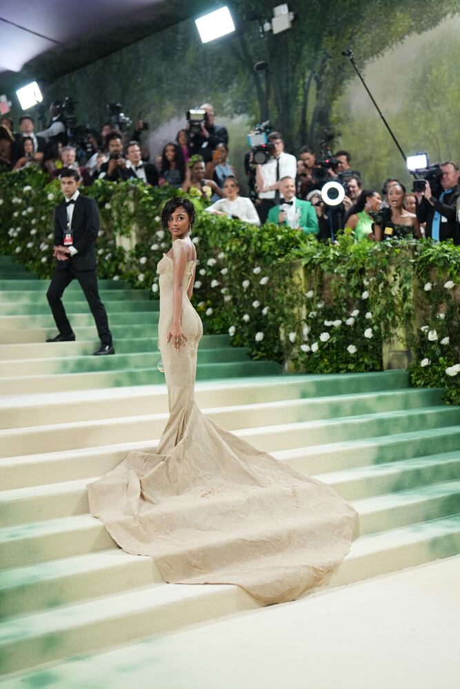 Tyla at the Metropolitan Museum of Art's Costume Institute benefit gala in New York, May 6, 2024. (Amir Hamja/The New York Times)