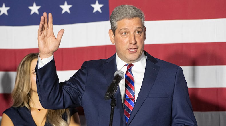 Tim Ryan, the Democratic former Congressman from northeast Ohio perhaps best known for his unsuccessful 2022 U.S. Senate challenge against JD Vance, announced Friday that he won’t challenge his party’s gubernatorial front-runner Amy Acton. (AP Photo/Phil Long)