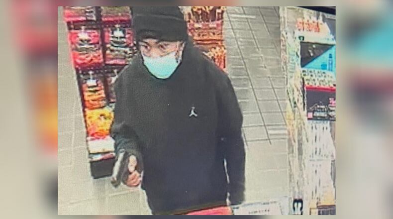 Store photo of a suspect in a robbery Sunday night at a Franklin Shell Station. FRANKLIN POLICE DEPARTMENT