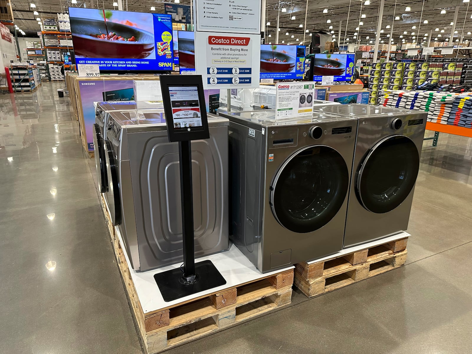 FILE - Appliances are displayed in a Costco warehouse on March 17, 2024, in Sheridan, Colo. (AP Photo/David Zalubowski, file)