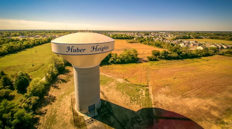 Water tower in Huber Heights. CONTRIBUTED