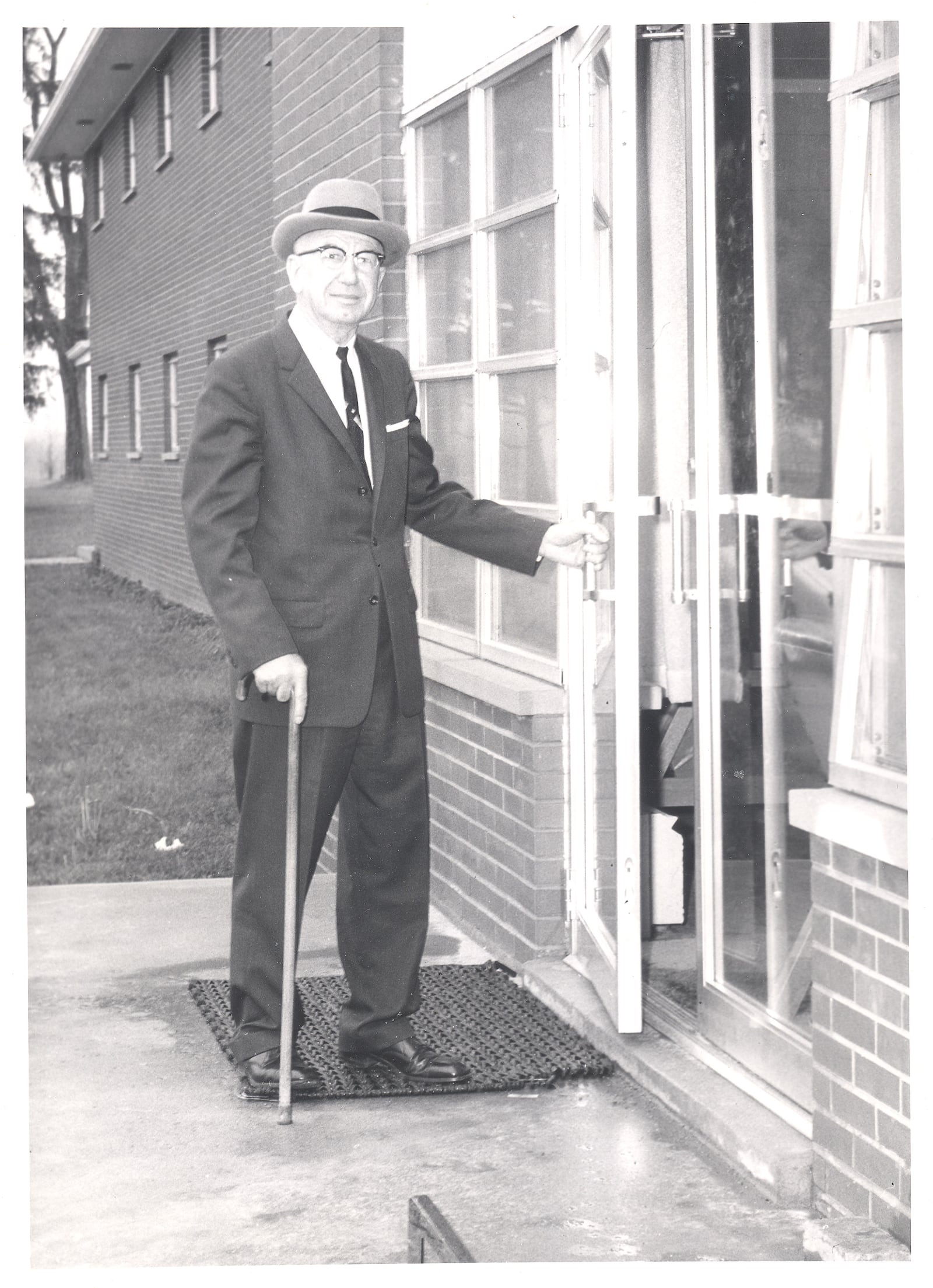 Dr. Arthur Williams enters Williams Hall. Photo courtesy of Cedarville University.