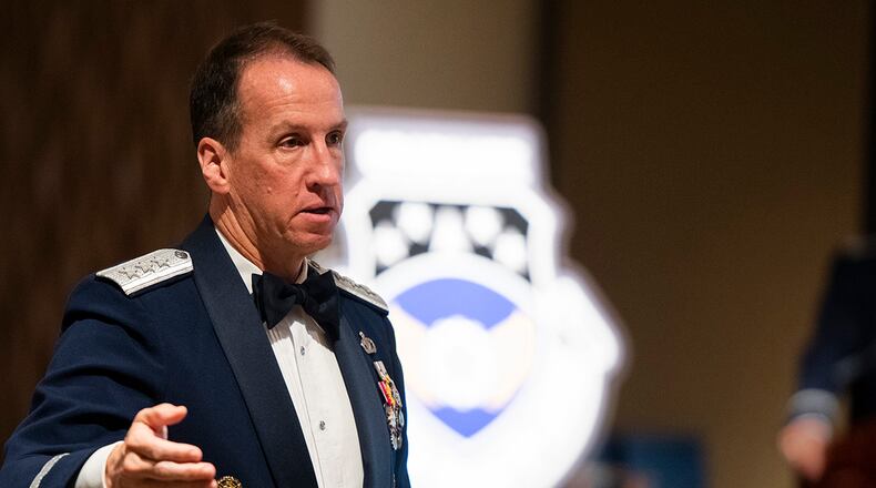 Lt. Gen. Shaun Q. Morris, Air Force Life Cycle Management Center commander, as the keynote speaker for the Acquisition Instructor Course graduation on June 10 at Wright-Patterson Air Force Base. AQIC is a 24-week course teaching how to train acquisition officers in operational and industry acquisitions. U.S. AIR FORCE PHOTO/R.J. ORIEZ