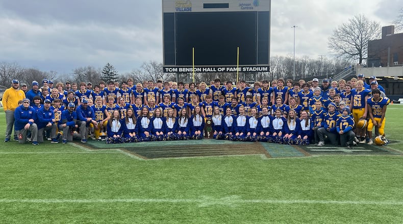 Marion Local won its third straight state football title and 14th overall Sunday with a 38-0 win over Dalton in the Division VII championship game in Canton. Michael Cooper/CONTRIBUTED