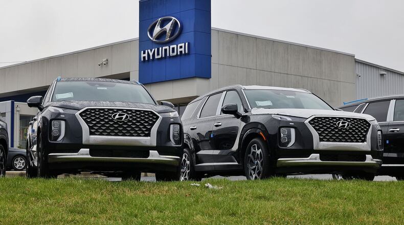 New vehicles for sale at Jeff Wyler Hyundai of Fairfield on Ohio 4 in Fairfield. NICK GRAHAM/FILE