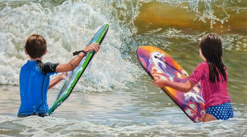 The work of colored pencil artist Melissa Nece is featured at the Troy-Hayner Cultural Center. This drawing is entitled “Beckoning Wave.” CONTRIBUTED