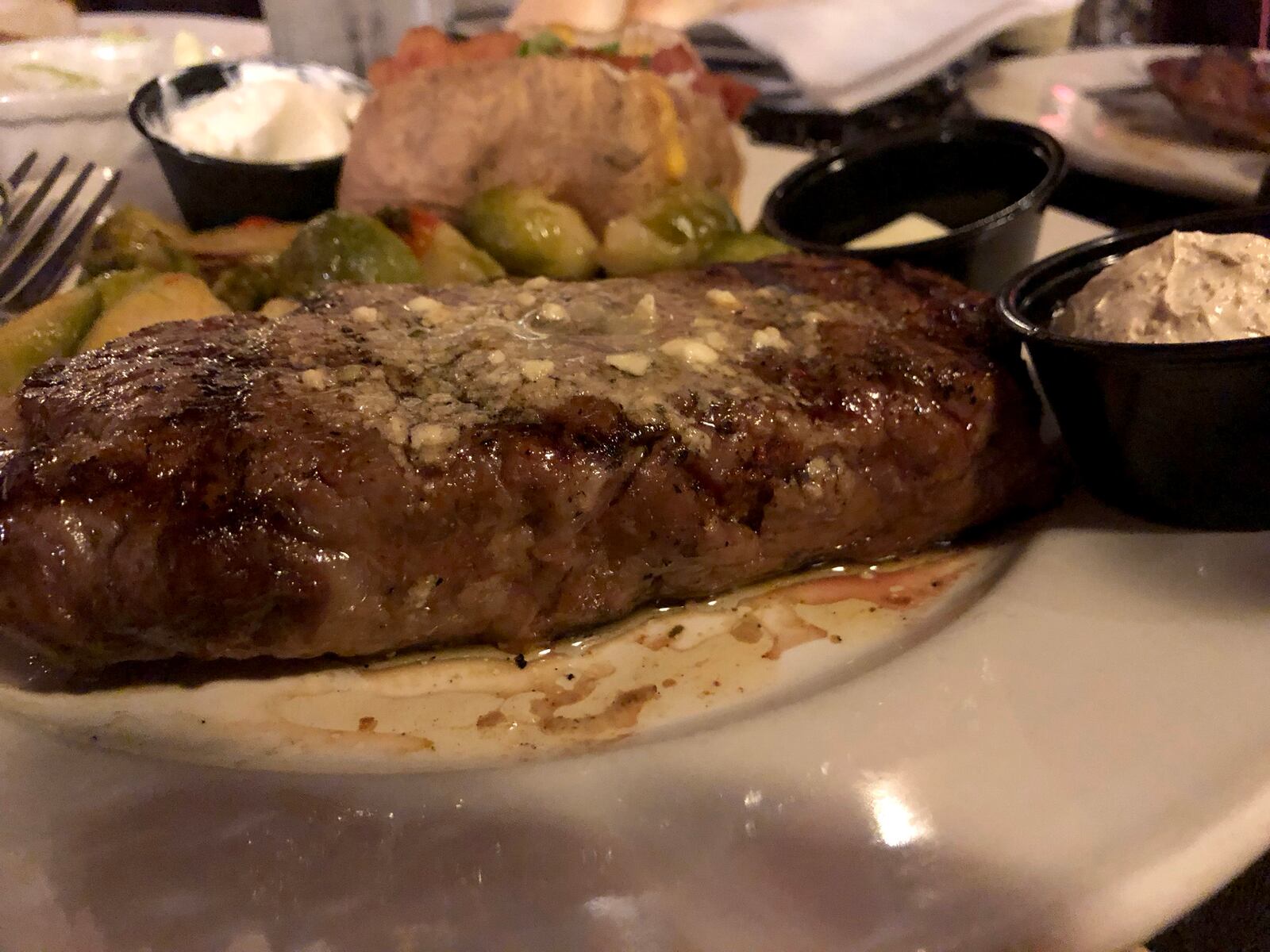 The Florentine Restaurant serves steaks, fish and chops. Pictured: Dry aged New York Strip.