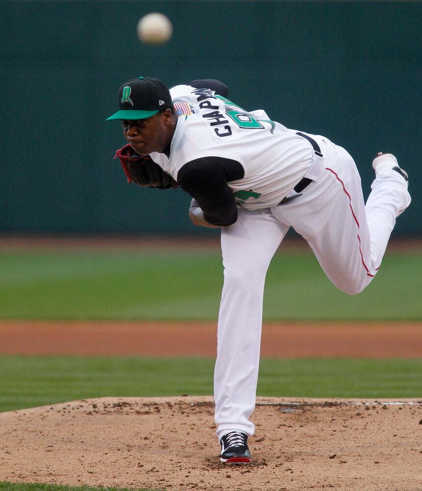 Reds Chapman Pitches for Dragons
