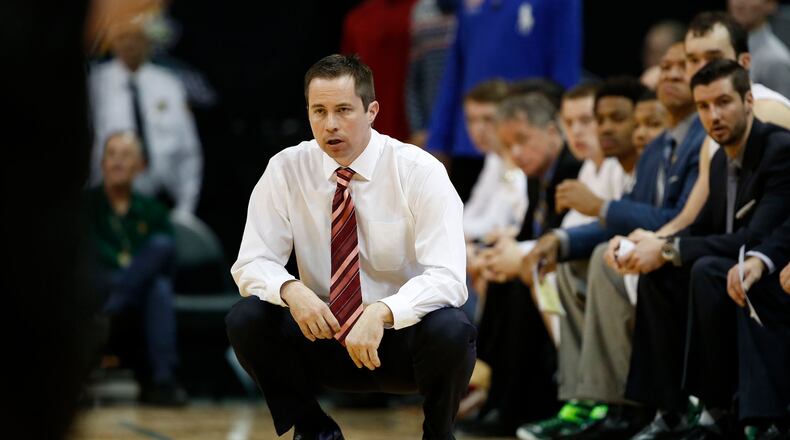 Wright State’s coach Billy Donlon as the Raiders trailed the Oakland Golden Grizzlies at the Nutter Center on Feb. 18, 2015. TY GREENLEES / STAFF
