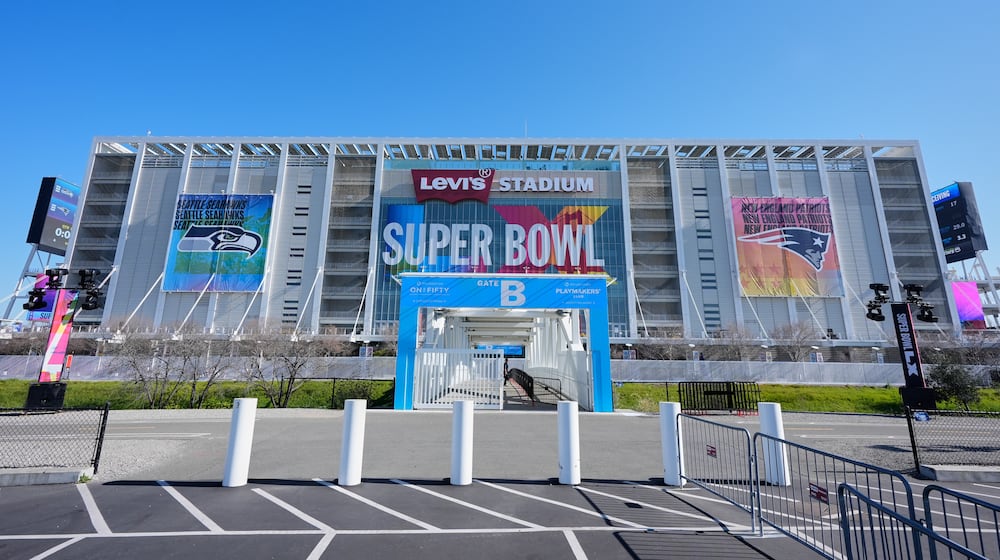 A view of Levi's Stadium ahead of Super Bowl LX between the Seattle Seahawks and the New England Patriots, in Santa Clara. Calif., Wednesday, Feb. 4, 2026. (AP Photo/Godofredo A. Vásquez)