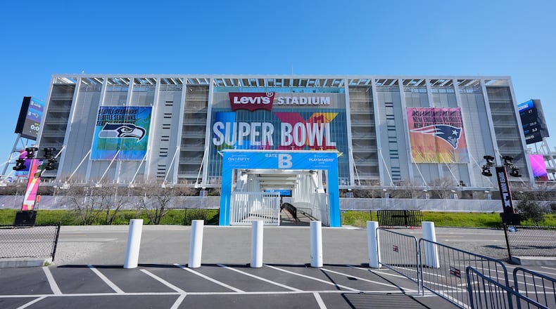 A view of Levi's Stadium ahead of Super Bowl LX between the Seattle Seahawks and the New England Patriots, in Santa Clara. Calif., Wednesday, Feb. 4, 2026. (AP Photo/Godofredo A. Vásquez)