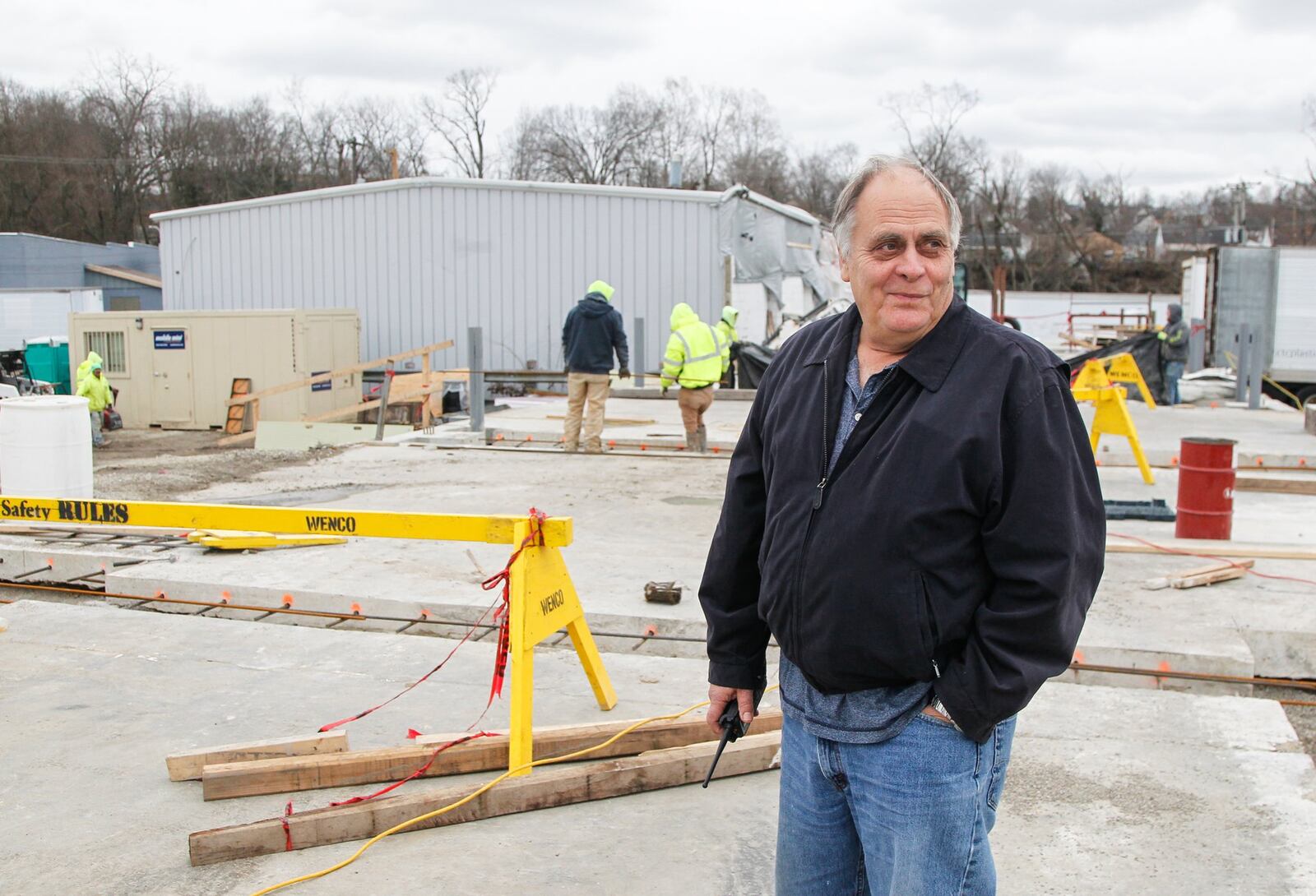 Dan King, owner of King’s Transfer, said he owed it to longtime employees to rebuild the trucking business’s facilities on San Jose St. in Dayton. CHRIS STEWART / STAFF