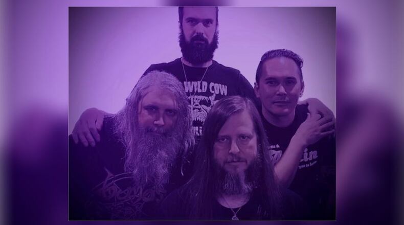 Dayton-based Black Sabbath tribute band Back Stabbath, (clockwise from top) Evan Davell, Jeremiah Stikeleather, Kevin Schindel and Shane Shook, presents its seventh Black Friday show at Blind Bob’s in Dayton on Friday, Nov. 24. CONTRIBUTED