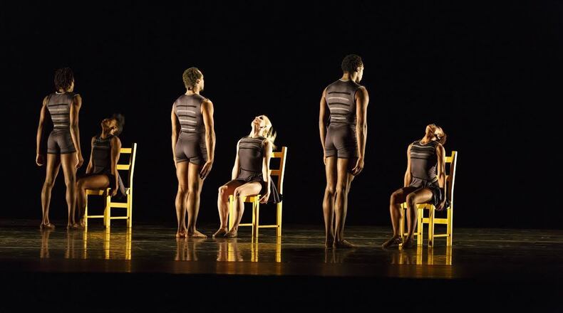 Dayton Contemporary Dance Company pictured here in the season opener from October titled “Body Talk,” an intimate exploration of storytelling within the African-American experience. CONTRIBUTED