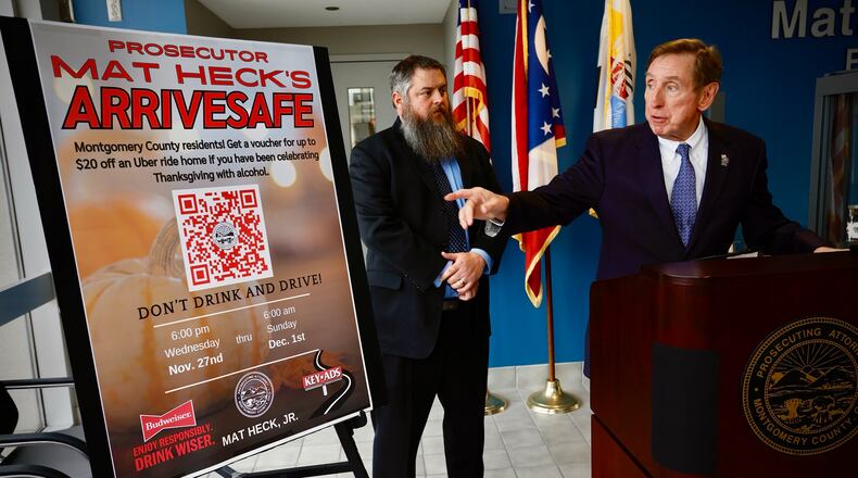 Montgomery County Prosecutor Matt Heck talks Wednesday about the ArriveSafe program offered this weekend. MARSHALL GORBY \STAFF