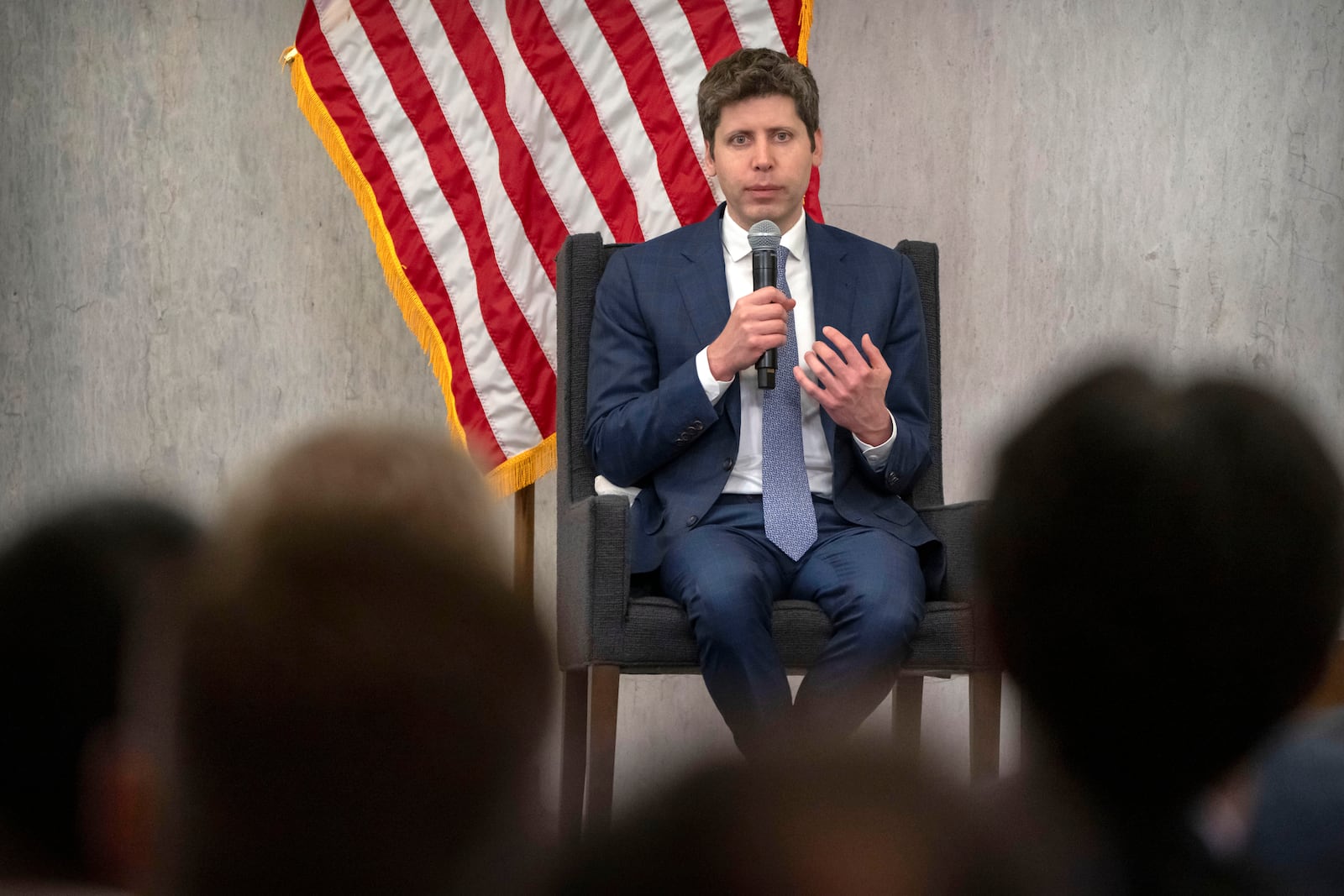 OpenAI CEO Sam Altman speaks during a discussion at the Federal Reserve Integrated Review of the Capital Framework for Large Banks Conference at the Federal Reserve in Washington, Tuesday, July 22, 2025. (AP Photo/Mark Schiefelbein)