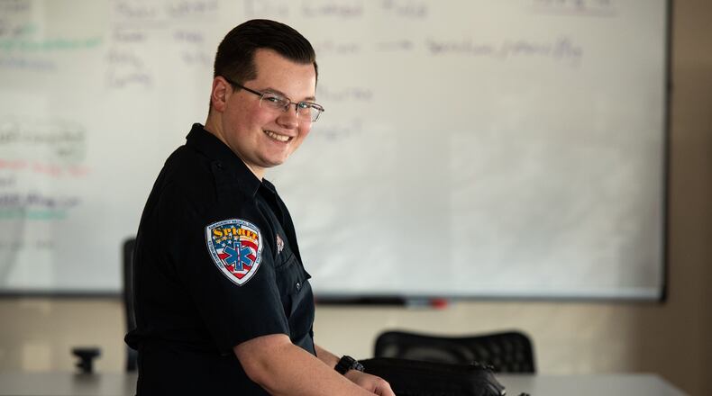 Jacob Cain of Greenville is just one of more than 70 people from the local area who have benefited from Spirit s EMT scholarship programs. Cain was recently named the valedictorian of Spirit s first company sponsored paramedic class. Cain started his EMS career by taking classes as a high school senior and obtaining his EMT certification the summer following graduation.