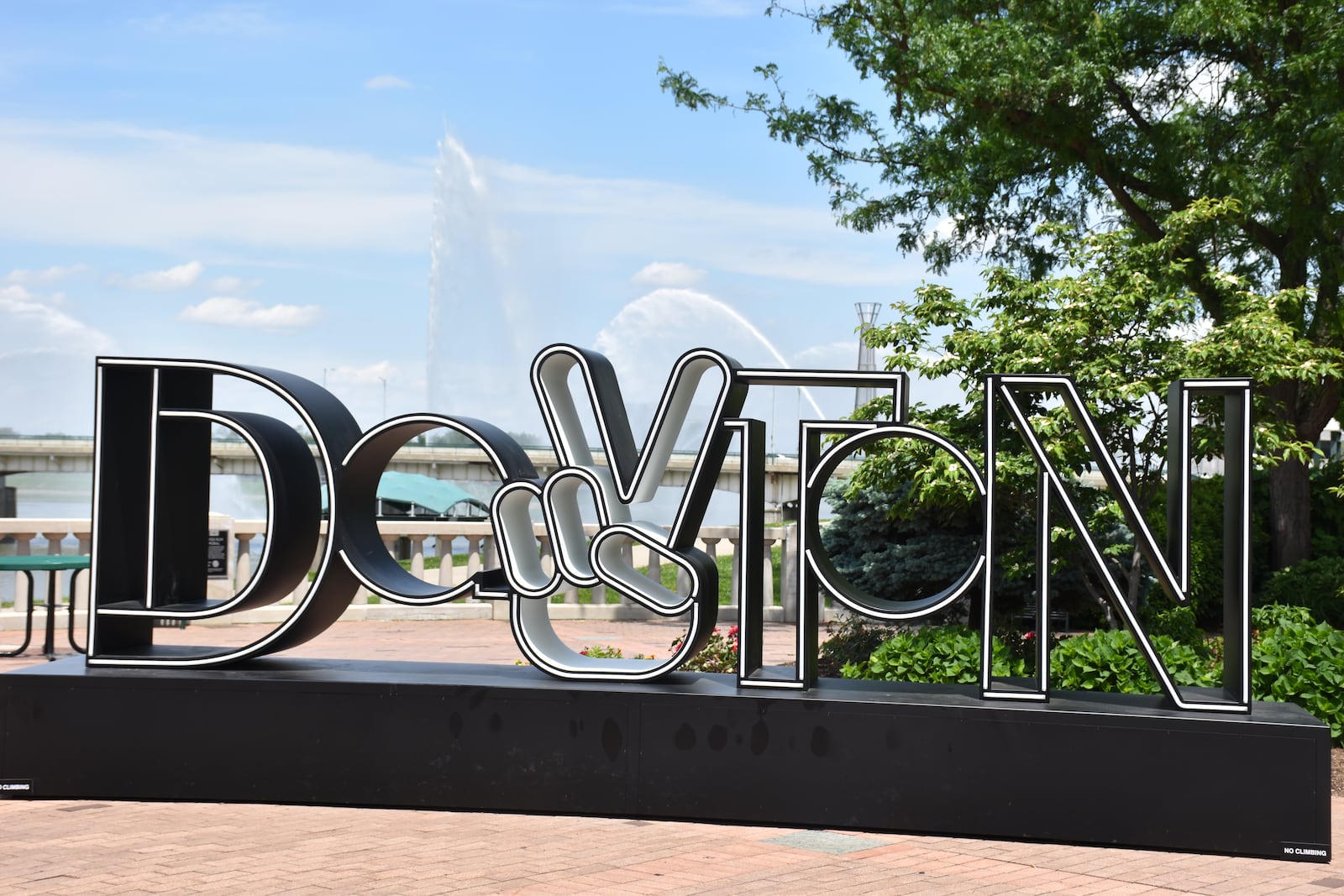 A new Dayton sign has been installed at RiverScape MetroPark. CORNELIUS FROLIK / STAFF
