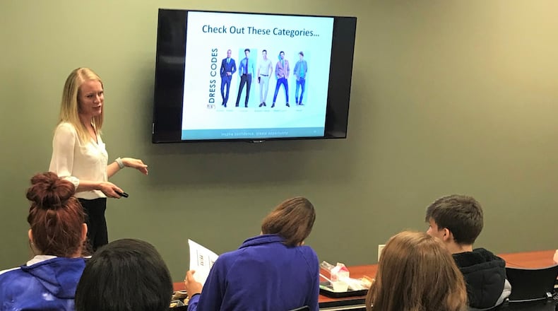Katie Kerry, Director of Education and Outreach for Clothes That Work, is shown conducting a workshop. CONTRIBUTED