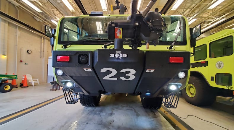 One of the Aircraft Rescue and Fire Fighting (ARFF) vehicles at the Dayton International Airport. Contributed photo