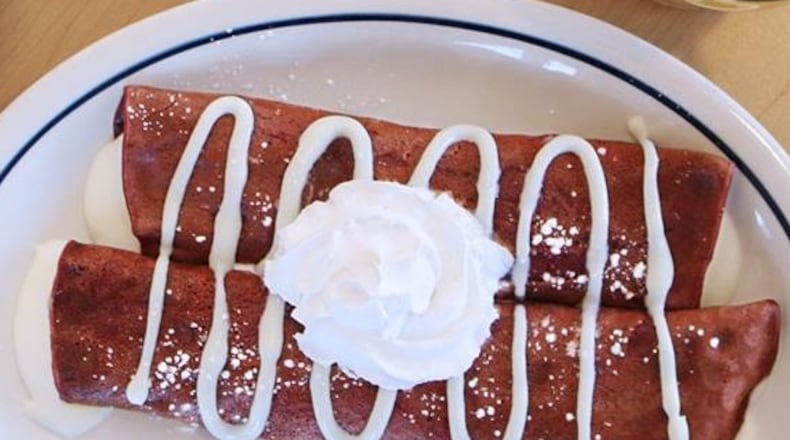 IHOP’s Red Velvet Crepes. CONTRIBUTED