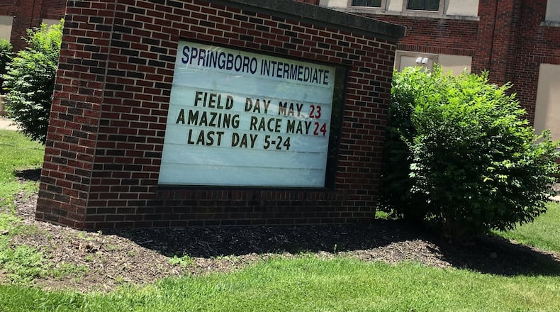 Springboro Intermediate School was previously known as Clearcreek High School. Patricia McCandless, who taught high school English there from 1961 to 1969, left an estate of nearly $500,000 to the Springboro Schools for student scholarships. The school district received the gift in May and have been working to learn more about this former teacher who left the district 53 years ago.  FILE PHOTO
The 11-year-old student charged in Warren County’s latest school threat case was riding home on a bus Friday from Springboro Intermediate School. STAFF / LAWRENCE BUDD
