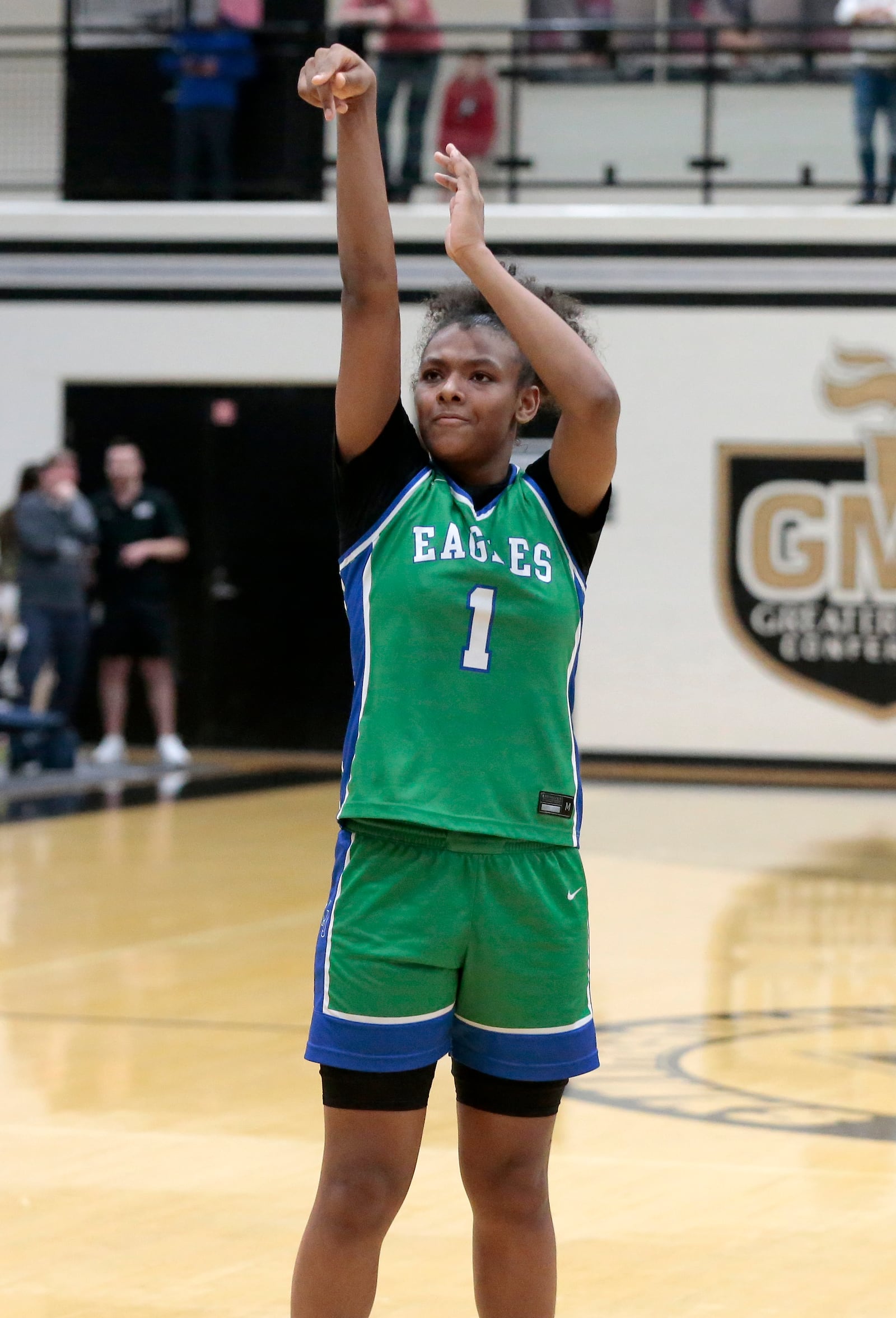 Chaminade Julienne freshman Ja'Kyiah Cook shoots from the free throw line during a Division III regional final game Saturday, March 7, 2026, at Lakota East. CJ won 49-45. STEVEN WRIGHT / STAFF
