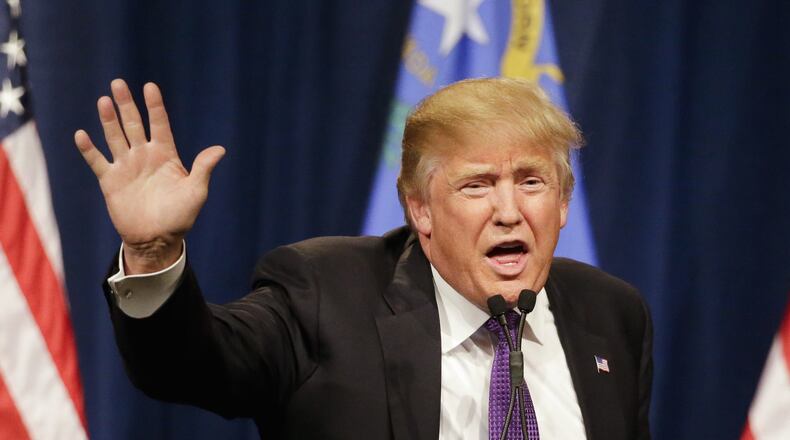 In this Feb. 23, 2016 file photo, Republican presidential candidate Donald Trump speaks in Las Vegas. (AP Photo/Jae C. Hong, File)