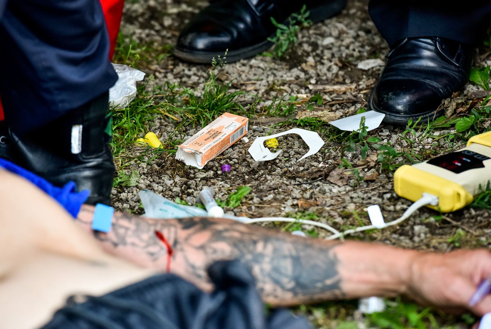 The man shown here was revived with Narcan. FILE