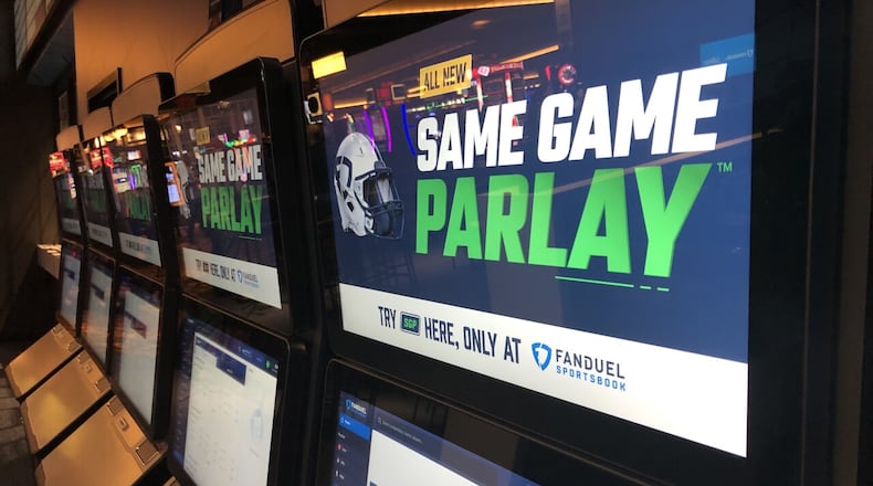 Sports betting kiosks are seen at at Belterra Park Gaming on Kellogg Road in Cincinnati, formerly known as River Downs. DAN MONK/WCPO