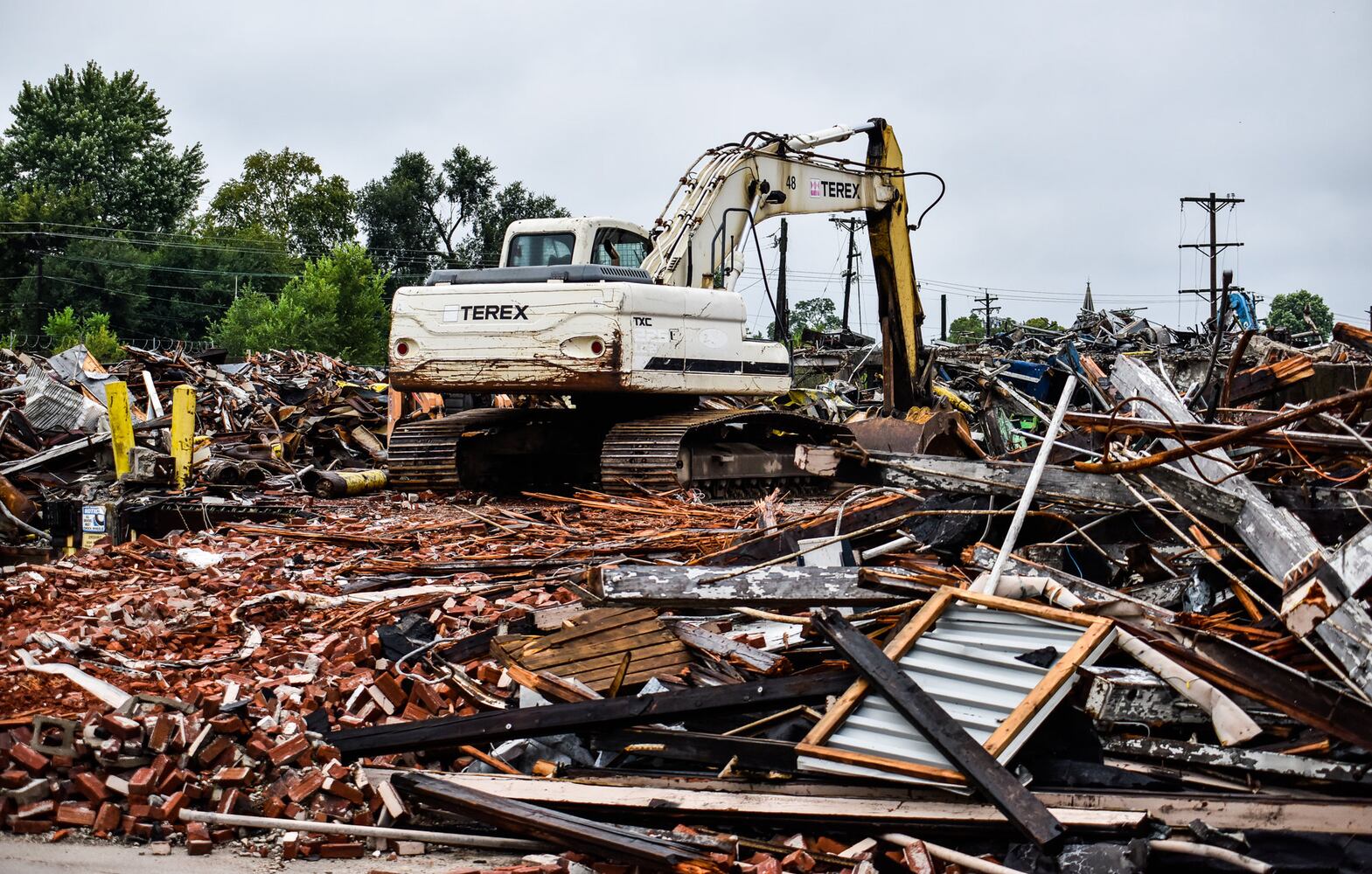 Demolition continues at former Franklin Boxboard building
