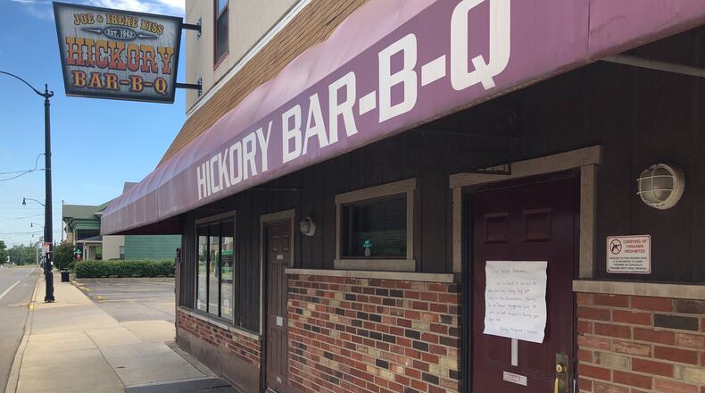 Hickory Bar-B-Q, the iconic Brown Street restaurant that was founded 58 years ago, is shut down until July 24 'due to COVID-19," according to a sign on the restaurant's door.
