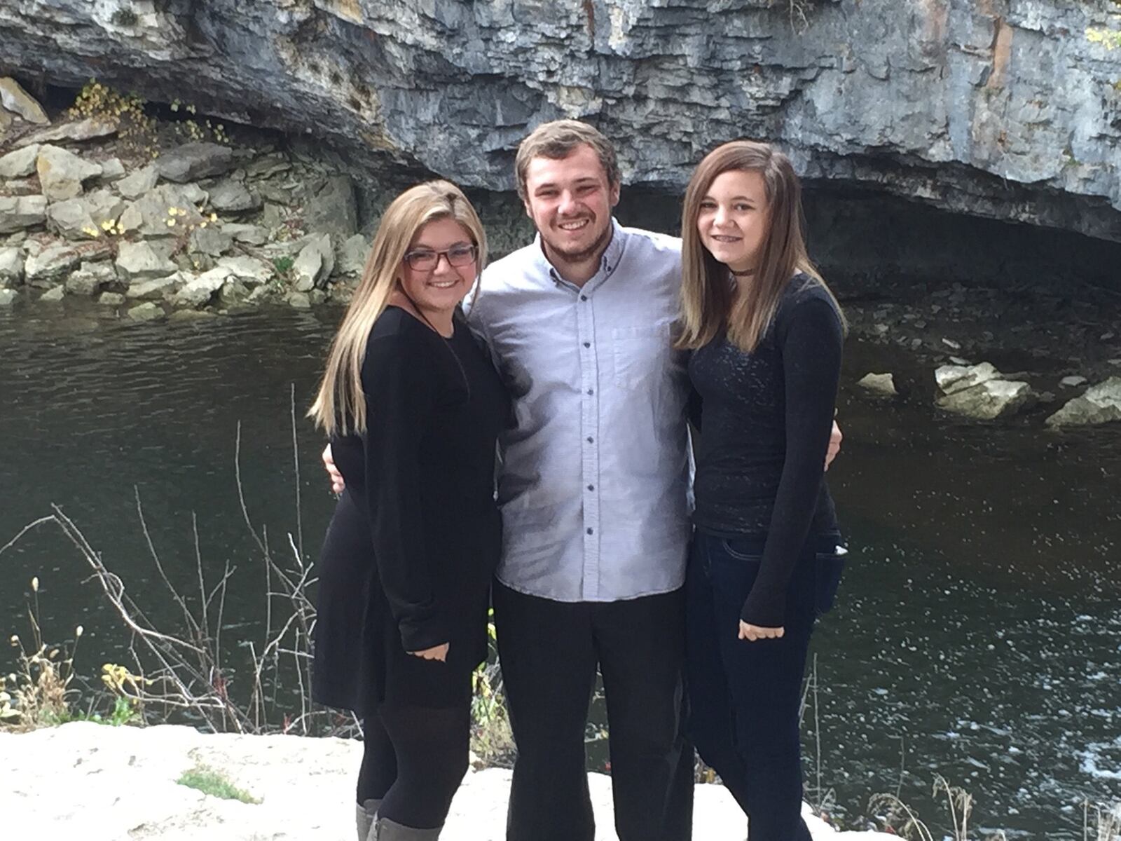 Brad Stokesbury with sisters, Emily Stokesbury left, and Hailee Rouch right. CONTRIBUTED