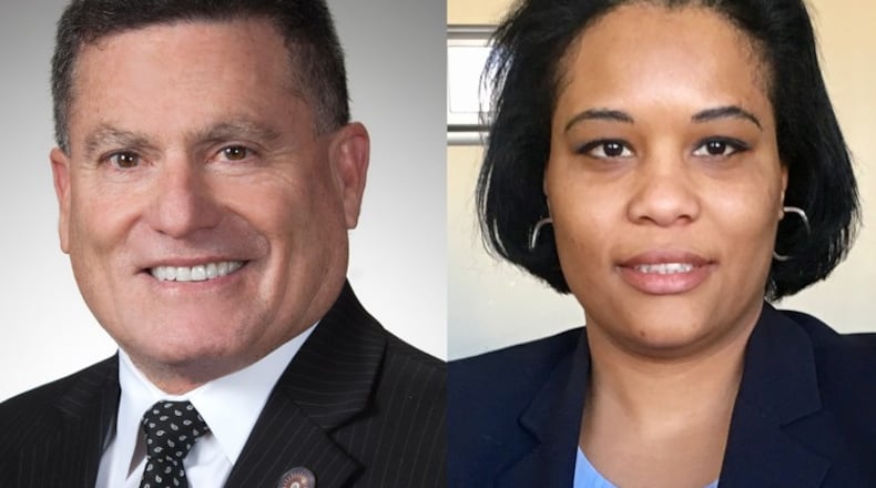 State Rep. Rick Perales, R-Beavercreek (left) and his opponent in the May 8 Republican primary, Jocelyn Smith.