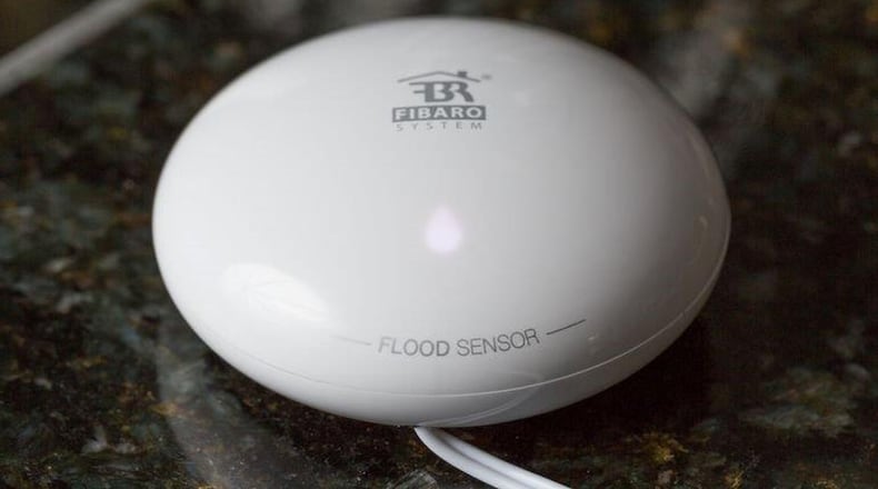 The Fibaro Flood Sensor combines clever design with an open interface, allowing users to creatively pair it with sirens, complementary sensors, and more. (Handout/TNS)