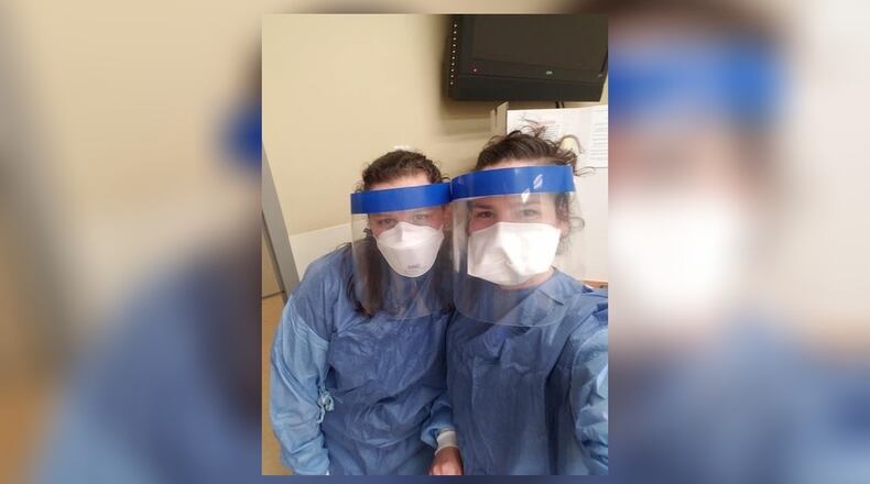 Jeanee Kizer, right, with Charge Nurse Nicolle Langley.