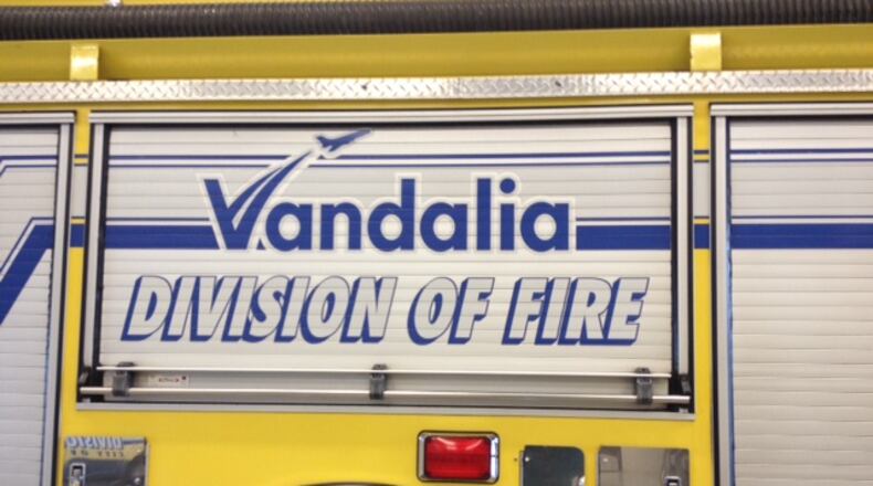 Vandalia based Lion Group, Inc. donated money to the Vandalia Division of Fire on Monday, Feb. 15 to assist the department in purchasing smoke and carbon monoxide detectors for homes in need. LAUREN STEPHENSON/STAFF