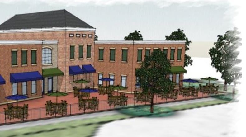 Lebanon is expected to sign a deal with a developer on development of six acres on North Broadway. Two restaurants and a brewpub committed to open locations in buildings in North Broadway Commons, shown in this rendering. CONTRIBUTED