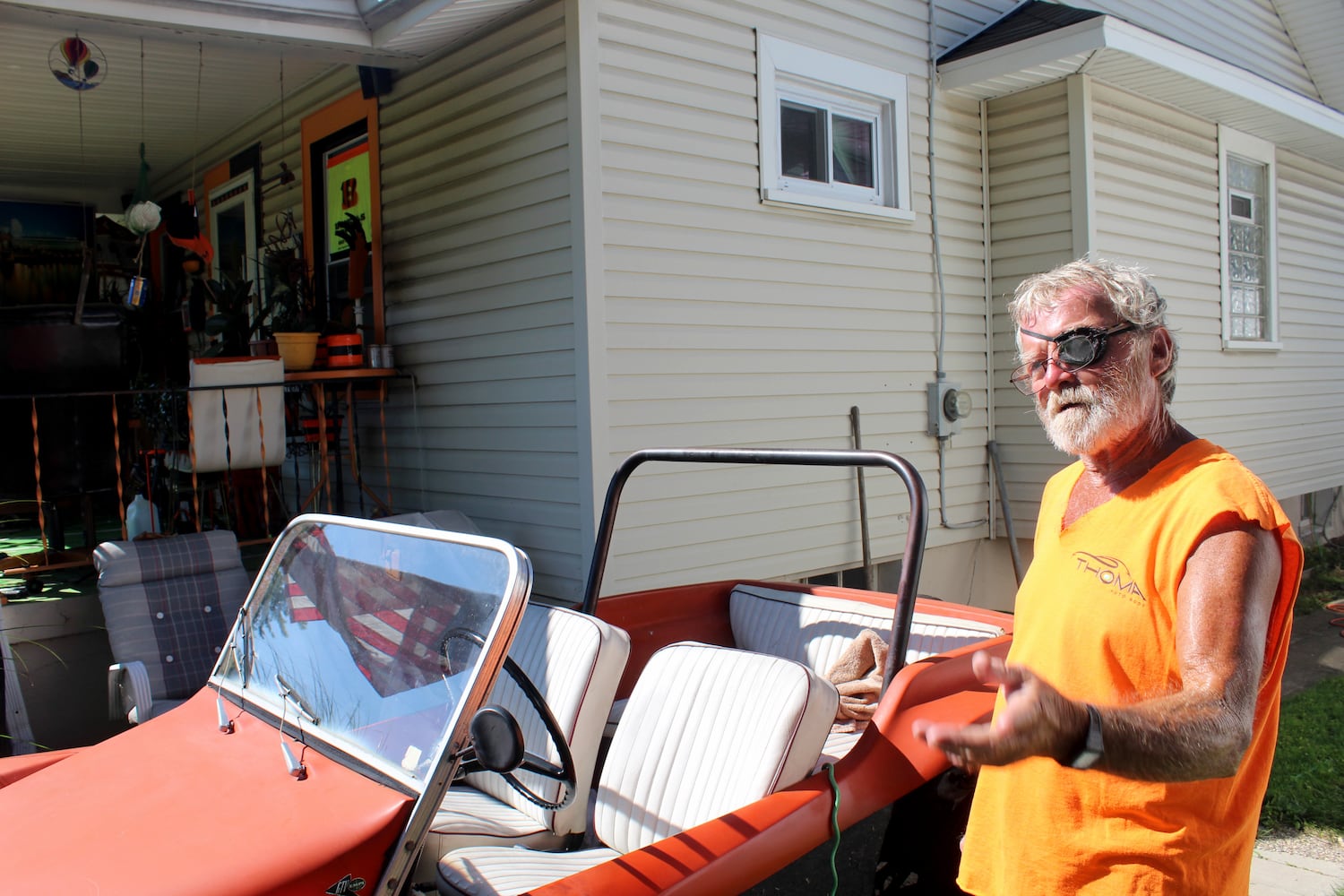 This is the man who lives in the “Bengals MAN CAVE” across from Dot’s Supermarket