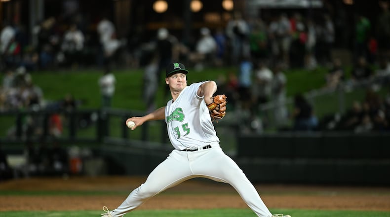 After the most unlikely of journeys to professional baseball, Owen Holt pitching for the Dayton Dragons. Dayton Dragons photo