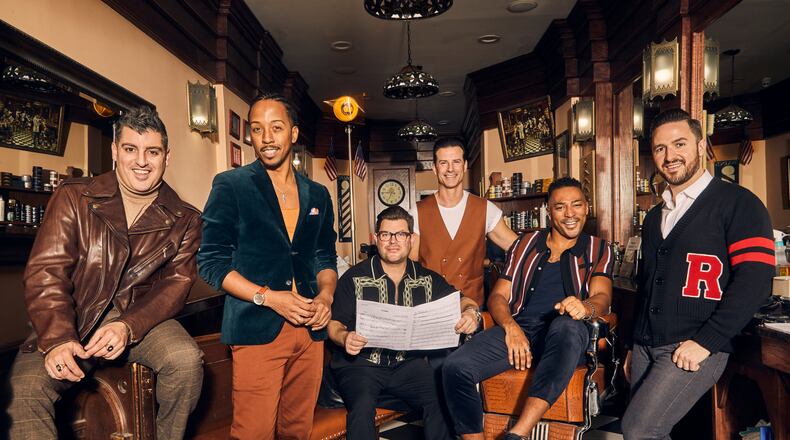 The Doo Wop Project, features Broadway pros (left to right) Jon Michael Dias, Dwayne Cooper, Santino Paladino, Dominic Nolfi, Charl Brown and Russell Fischer, performs at Arbogast Performing Arts Center in Troy on Saturday, Oct. 7. CONTRIBUTED