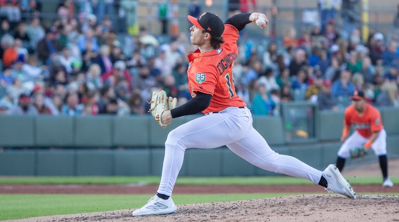 Dragons starter Brian Edgington had his splitter working and struck out 13 in five innings in a 9-4 victory over Great Lakes. Jeff Gilbert/CONTRIBUTED
