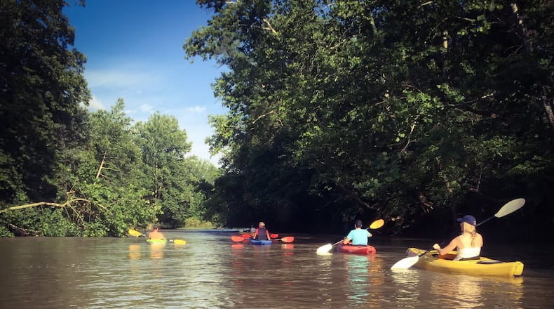 Not a view you would expect to be paired with a delicious dinner. With Mudlick Tap House floats happening on Twin Creek, that’s no longer the case. CONTRIBUTED PHOTO BY ALEXIS LARSEN