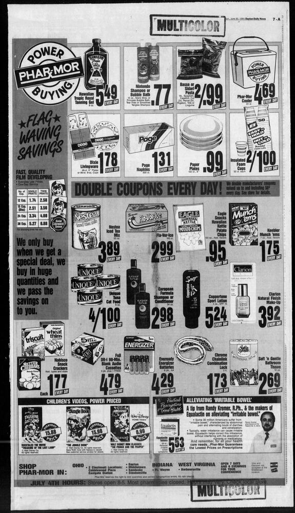 Fourth of July advertisement pages